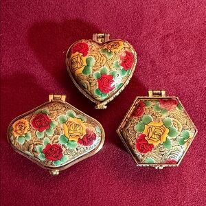 Floral Trinket Boxes Set